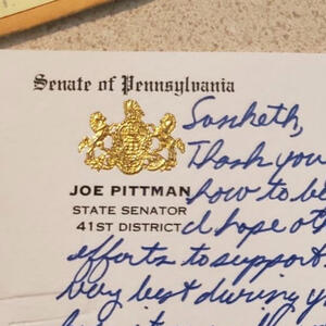 Letter from US Senator Joe Pittman